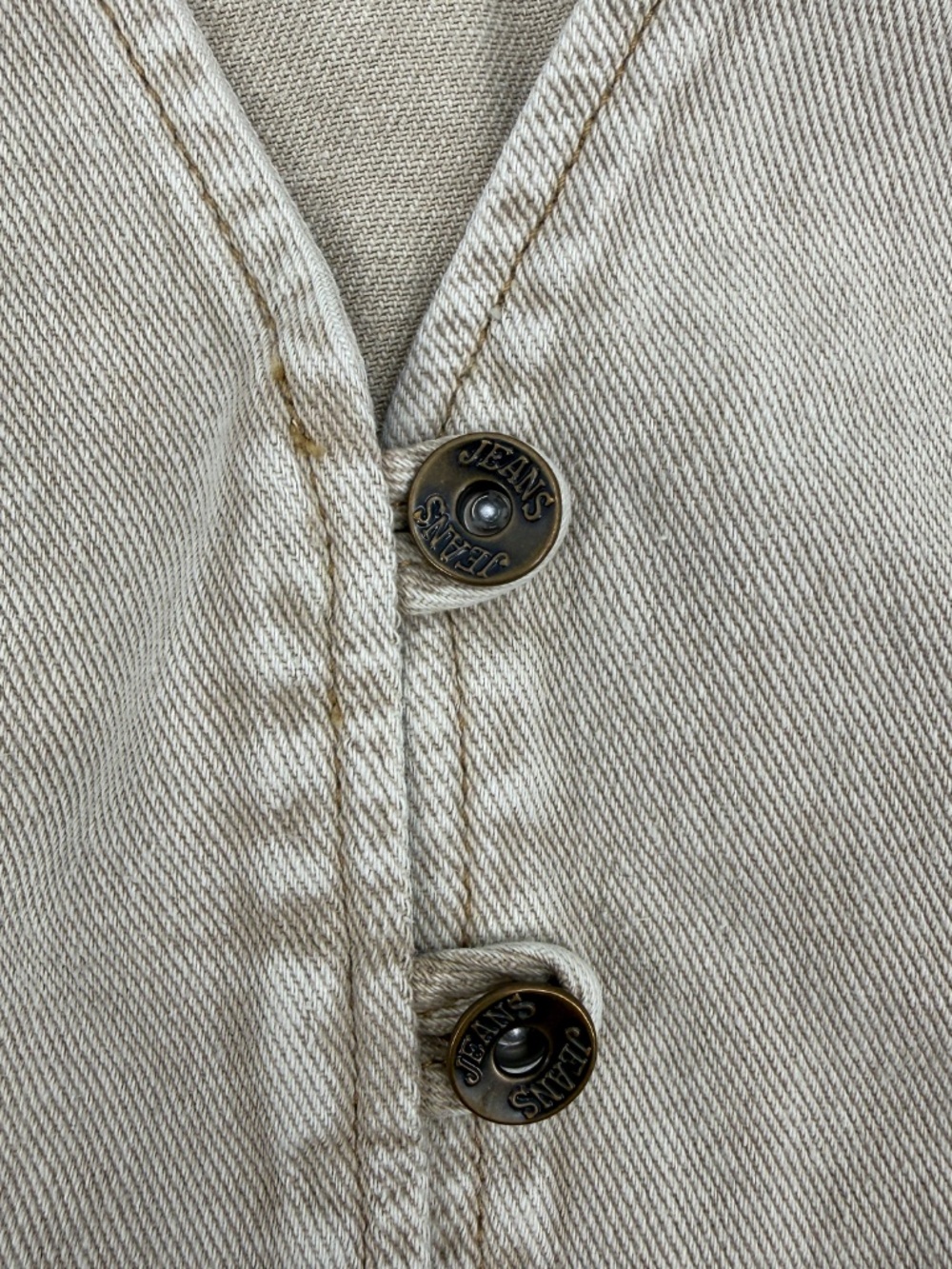 Tan Denim Lace Up Corset Vest 90s Grunge Y2K Cropped Western Boho Festival M - Picture 8 of 11